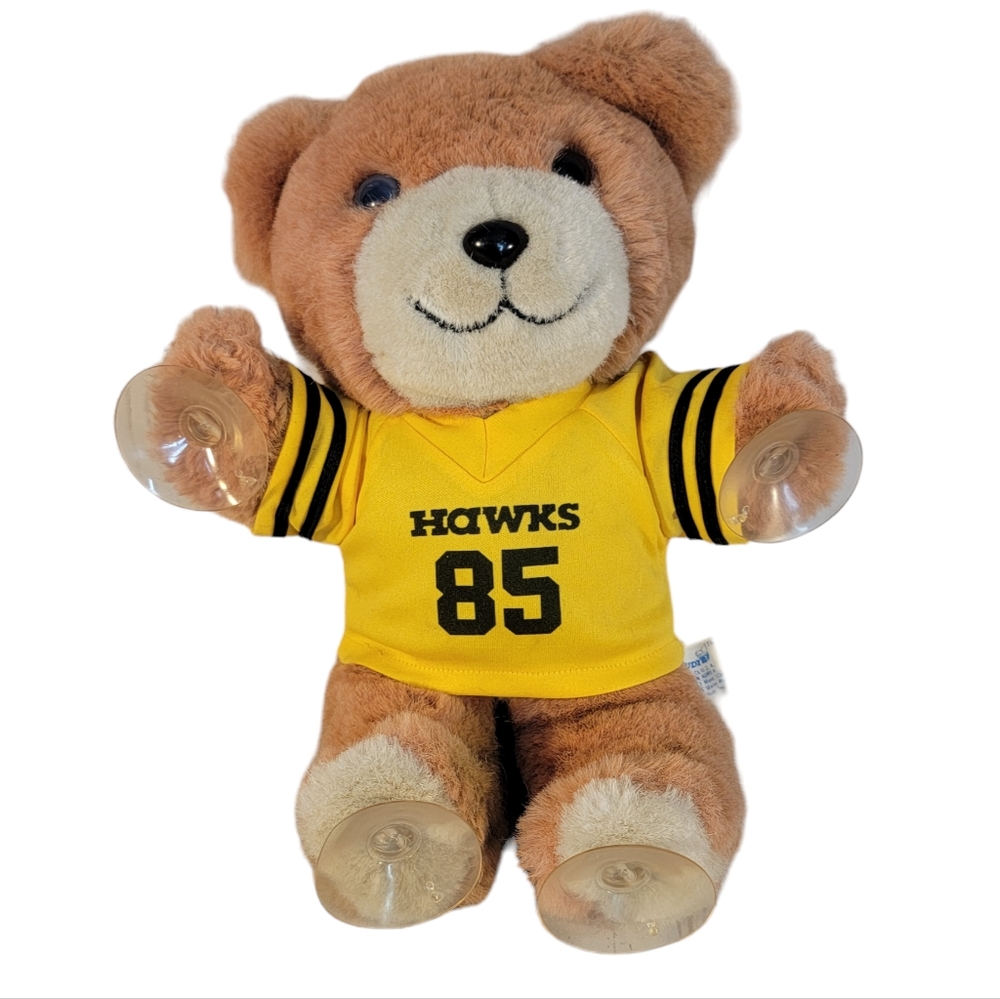 Iowa Hawkeye Vintage 80's Teddy Bear Window Cling
